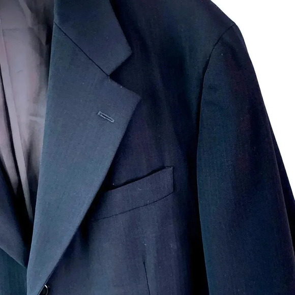Talbots 100% Wool Suit Jacket 3 Buttons Lightweight Men Size 40S Black Italy - Picture 7 of 16